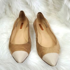 Longchamp flat ballet shoes suede slip on leather women size 40